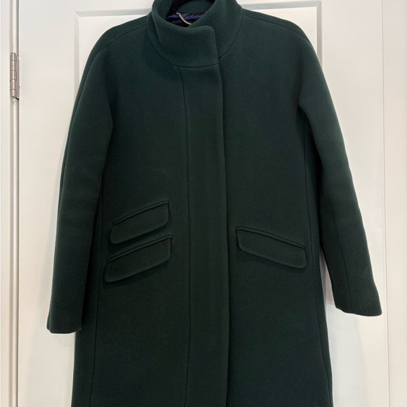 J.Crew Stadium cloth dark green women’s coat - Picture 2 of 8